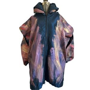 VTG. ANN ORIGINAL SEATTLE ABSTRACT HAND PAINTED HOODED ART TO WEAR JACKET